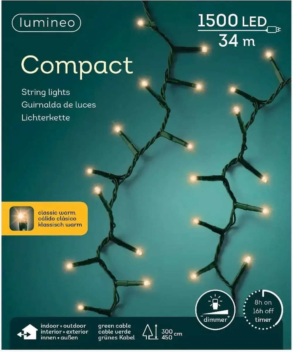 Lumineo Compact Rice Lights 480 Stuks 34m Warm Wit