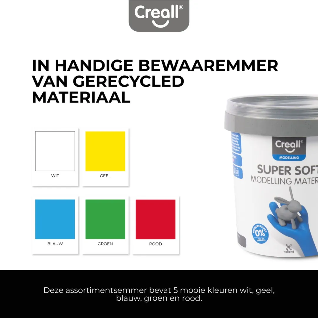 Creall Super Soft Boetseerklei - 5 Kleuren 450g