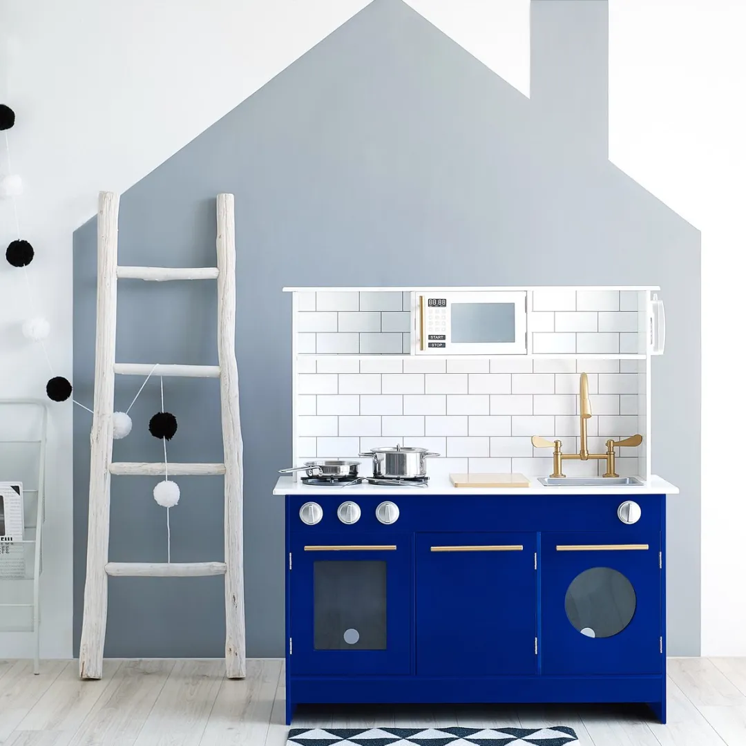 Teamson Kids Modern Houten Speelkeuken Wit/Blauw