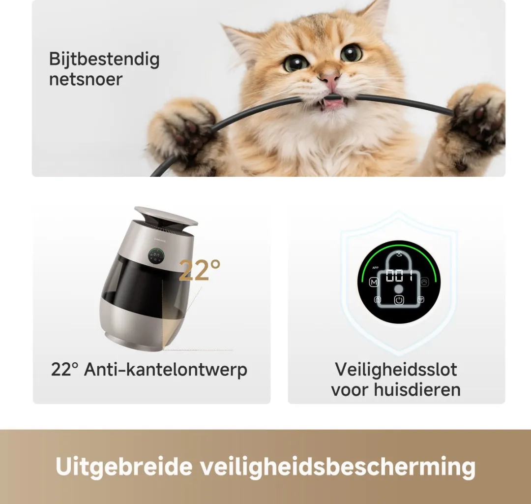 Dreame AP10 Luchtreiniger - 360° Haarverwijdering - 50m² - Goud
