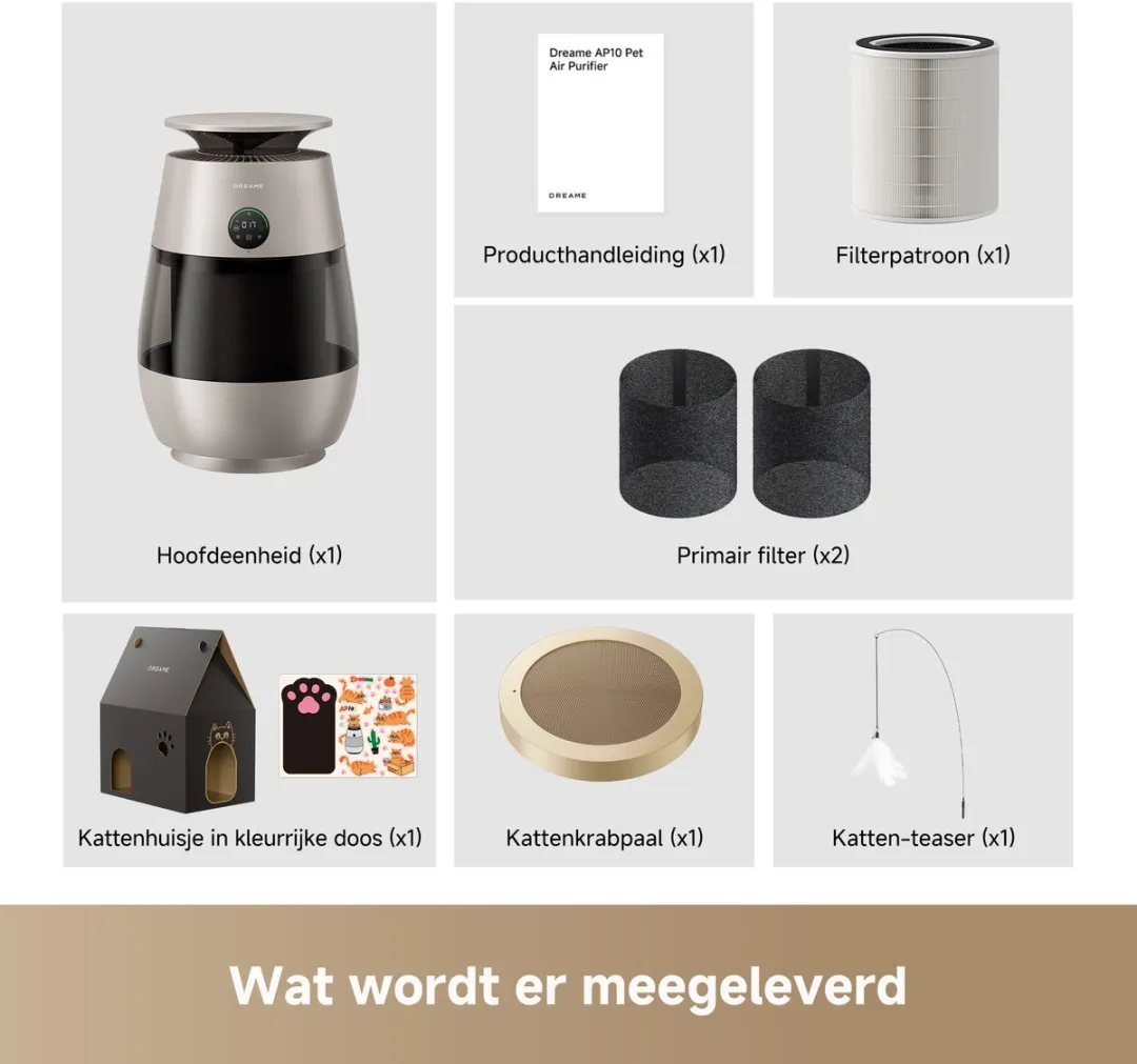 Dreame AP10 Luchtreiniger - 360° Haarverwijdering - 50m² - Goud - afbeelding 6 van 6