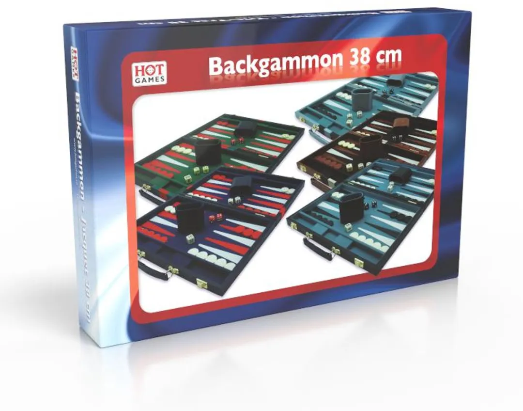 HOT Games Backgammonkoffer 38cm - MPN 604164 - Zwart