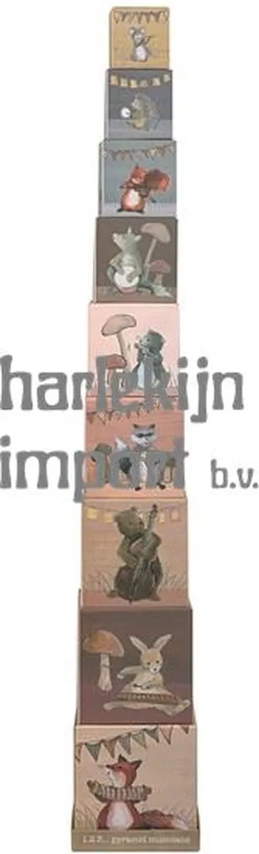 Egmont Toys Stapelkubussen Muzikanten - 15x15x15cm Meerkleurig