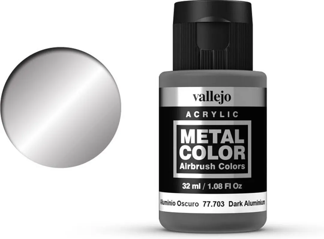 Vallejo Hobbyverf Acryl Metal Color Dark Aluminium 32ml