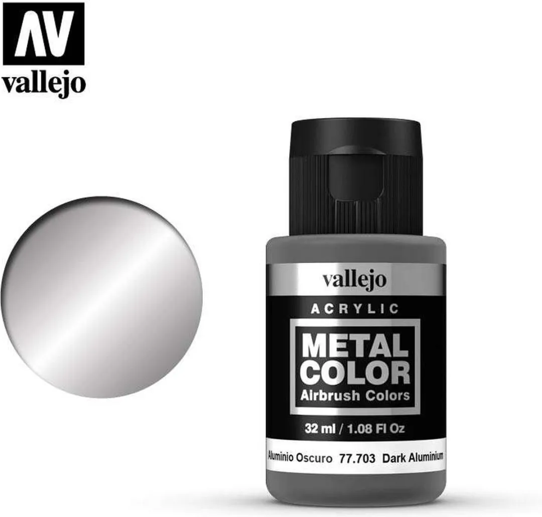 Vallejo Hobbyverf Acryl Metal Color Dark Aluminium 32ml