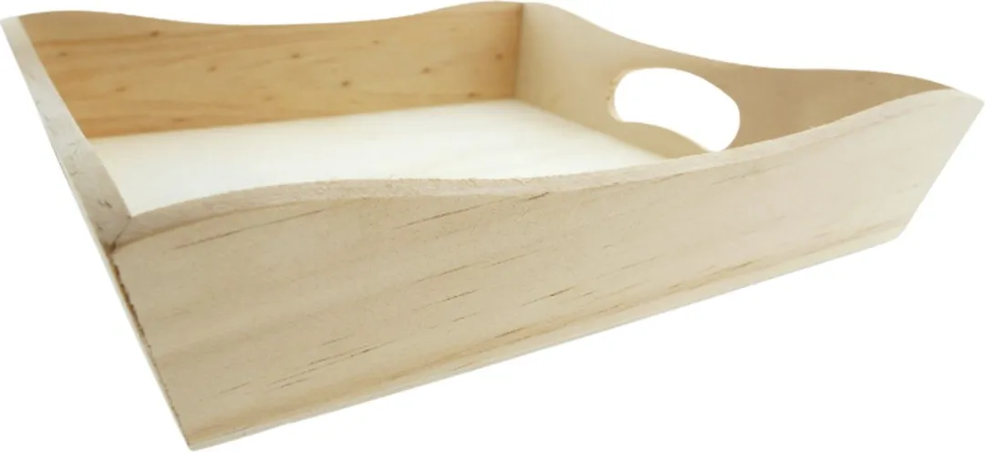Creativ Company Houten Dienblad Golfrand 20x20x4cm - Naturel