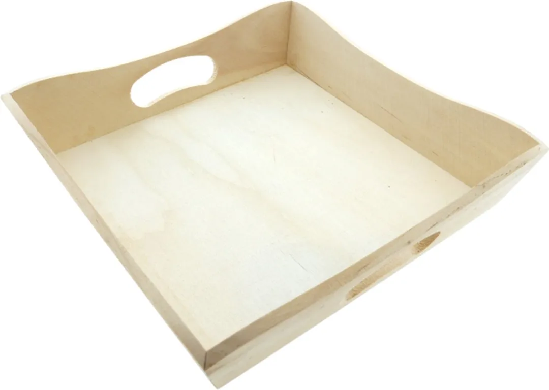 Creativ Company Houten Dienblad Golfrand 20x20x4cm - Naturel