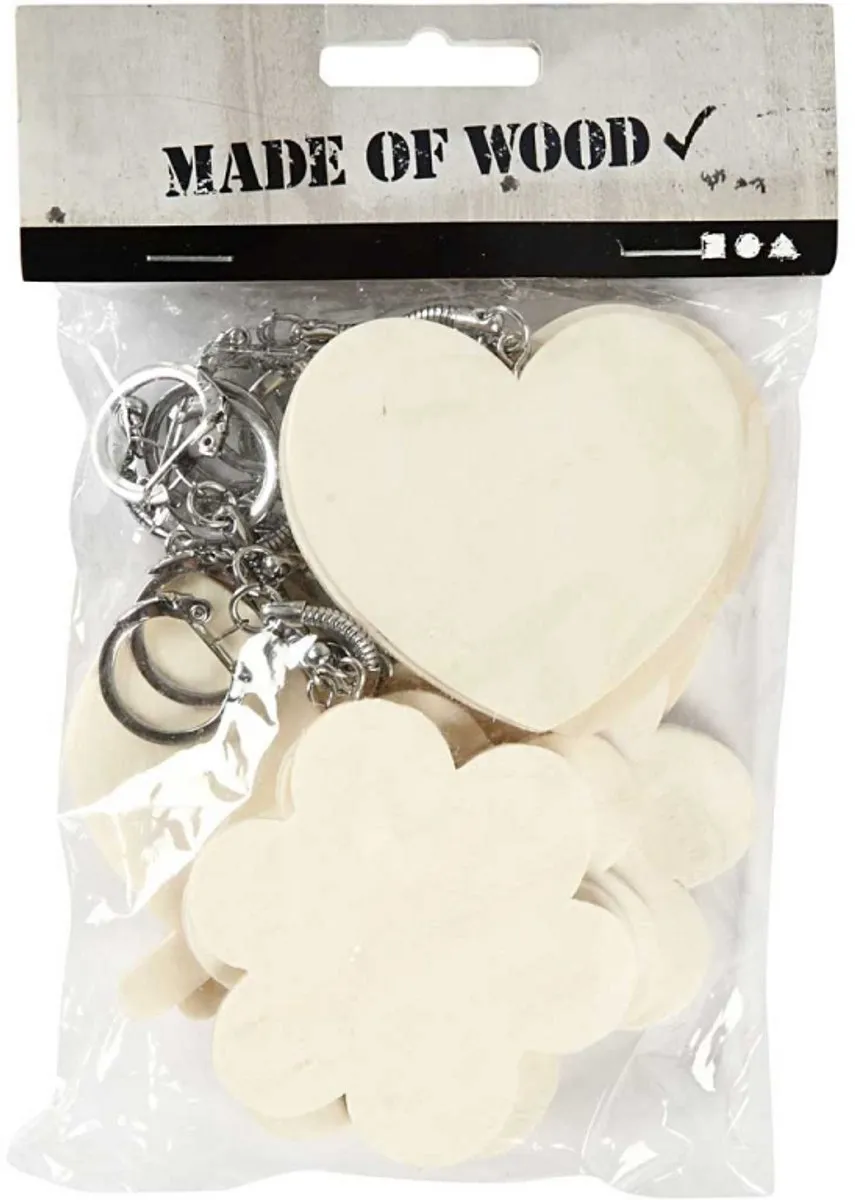 Creativ Company Houten Sleutelhangers - 12 Stuks