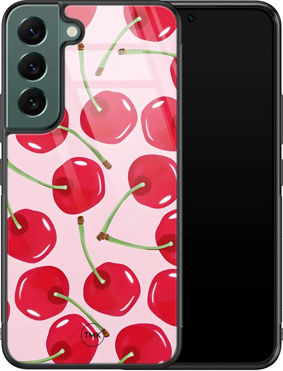 Casevibes Samsung Galaxy S22 Hoesje - Roze Sweet Cherry
