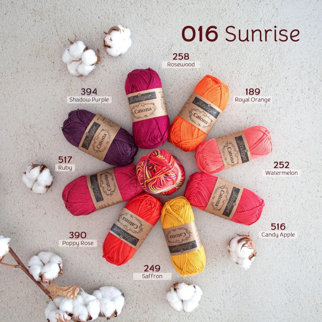 Scheepjes Catona Chroma 50g - Roze/Rood/Geel