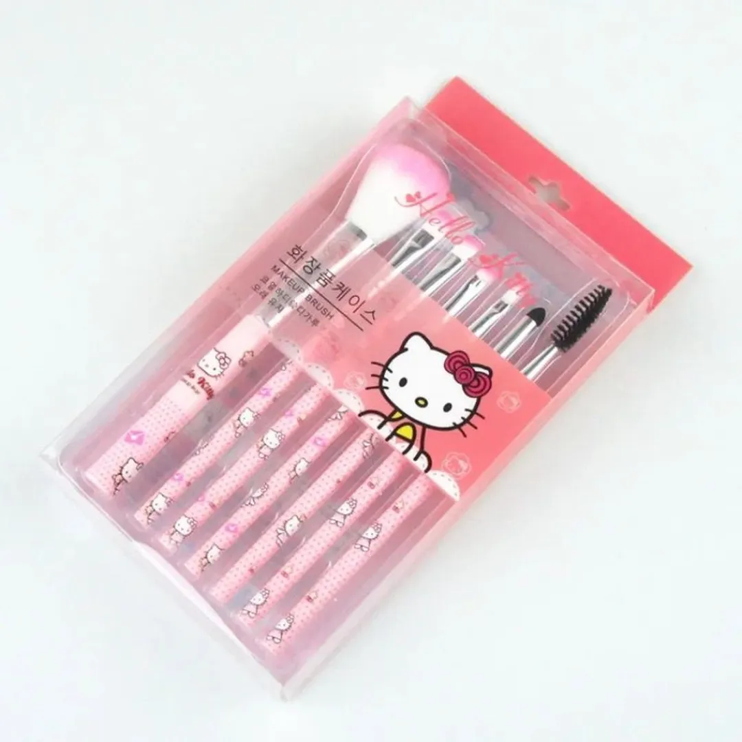 Hello Kitty Make-Up Borstel Set - 7 Stuks - Roze