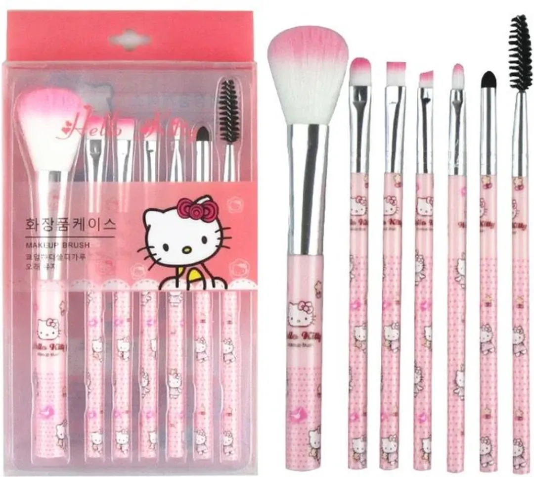Hello Kitty Make-Up Borstel Set - 7 Stuks - Roze