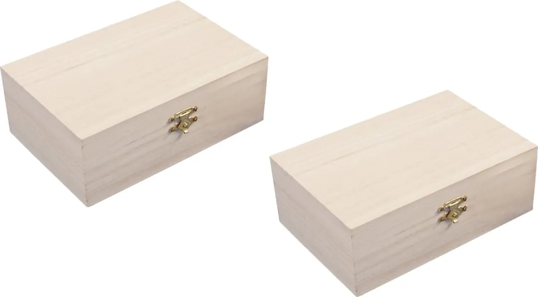 Rayher Houten Kistje 2x - 15x10x5,5cm - Beige