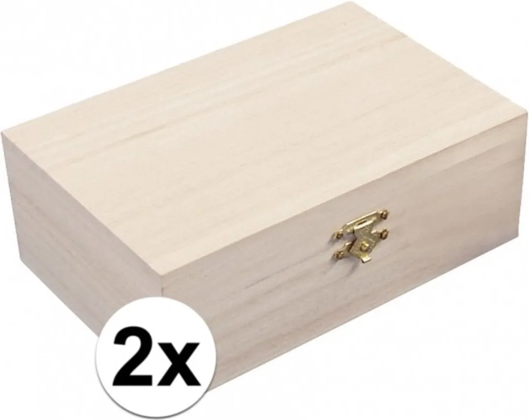 Rayher Houten Kistje 2x - 15x10x5,5cm - Beige