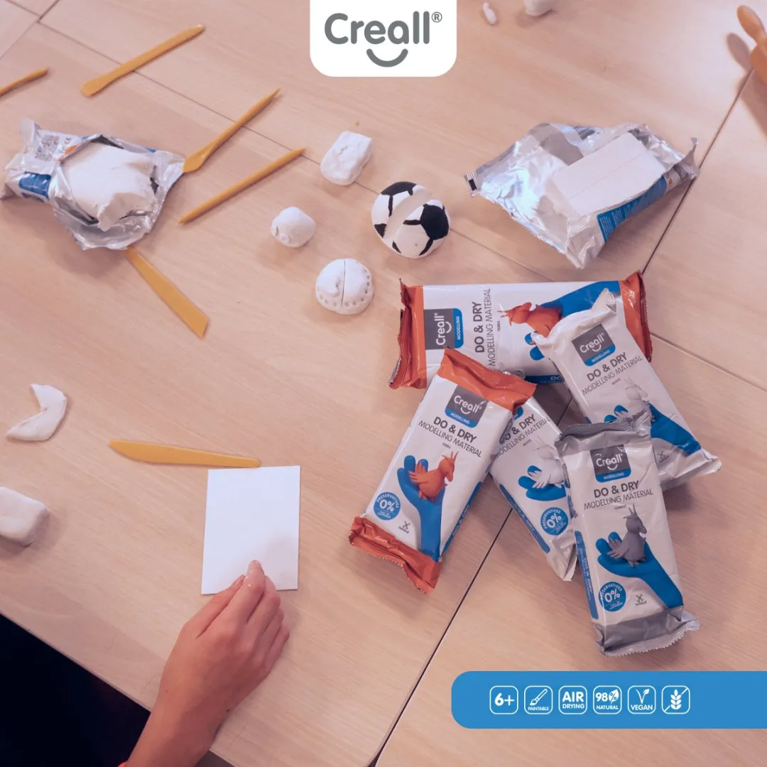 Creall Do & Dry | Luchtdrogende klei kleur Wit| 1 x 500g | Made in Holland | Zacht en klaar voor gebruik | Made in Holland | Knutselwerk kinderen, school, hobby, DIY en creatieve projecten
