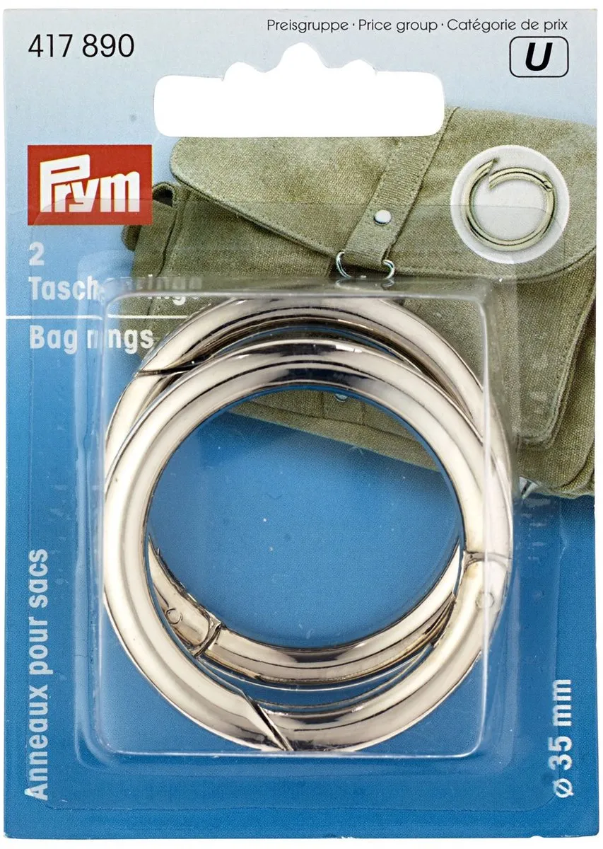 Prym Ringen voor Tassen 35mm - Zilverkleurig - 2 Stuks - afbeelding 2 van 3