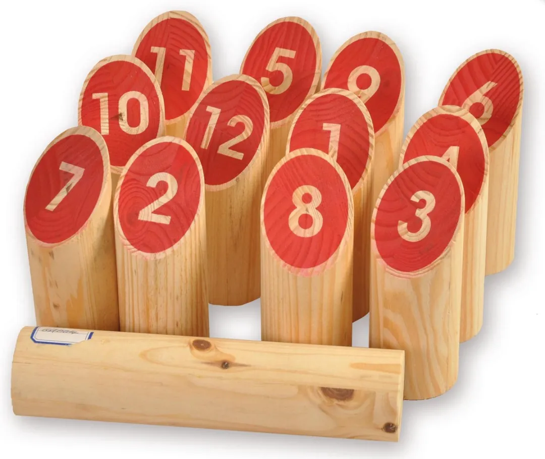 HOT Games Number Kubb Dennenhout Fotodoos