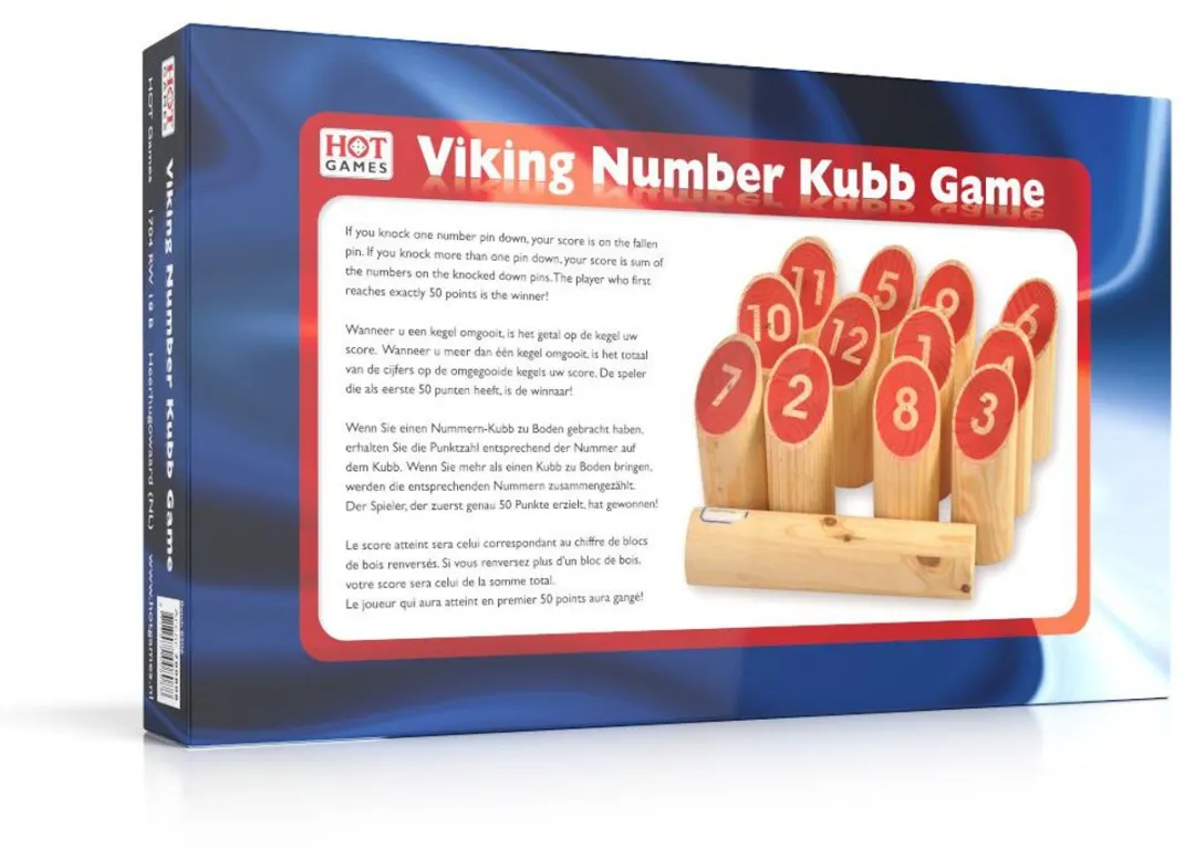 HOT Games Number Kubb Dennenhout Fotodoos - Rood