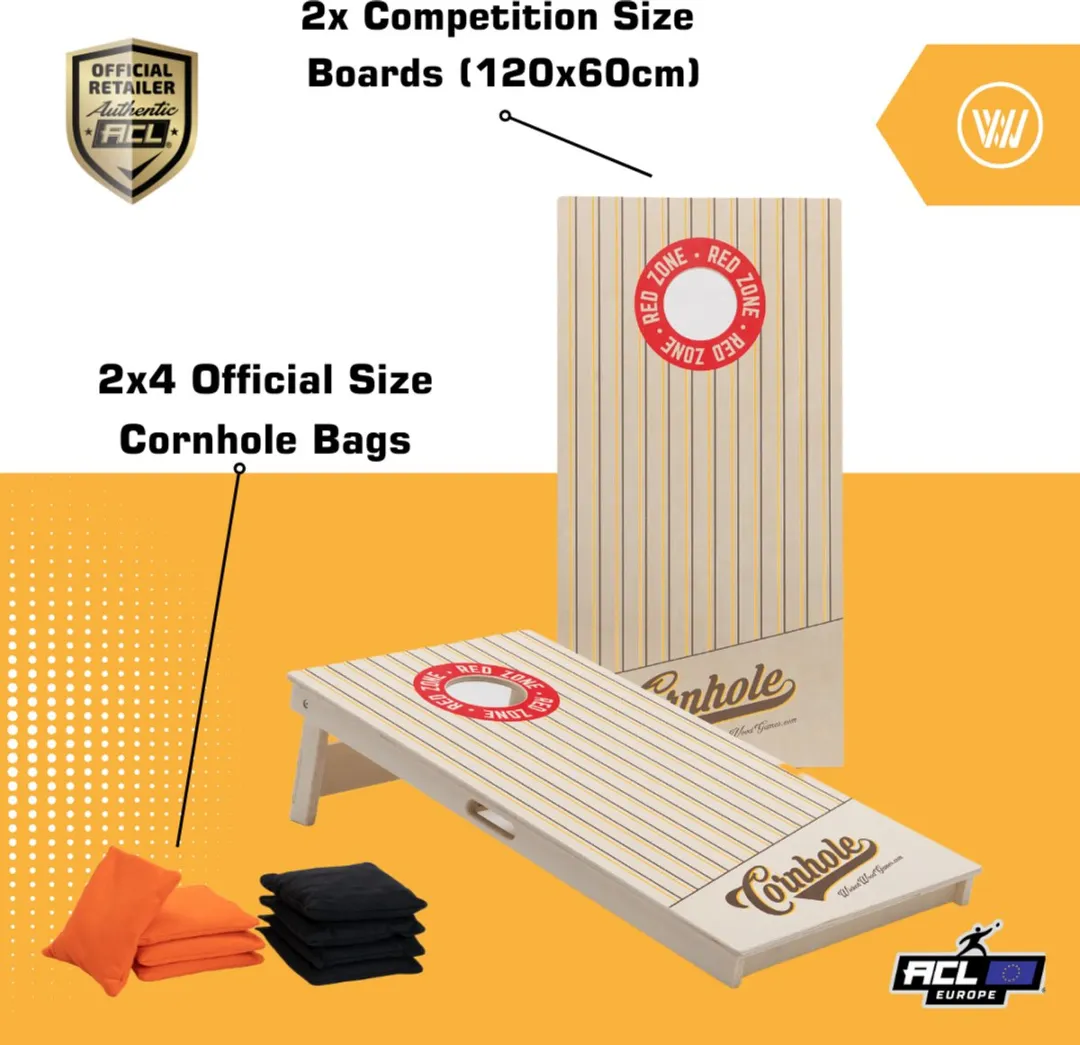 Wicked Wood Games Cornhole Set Vintage Design 120x60cm - 2 Borden 8 Zakjes