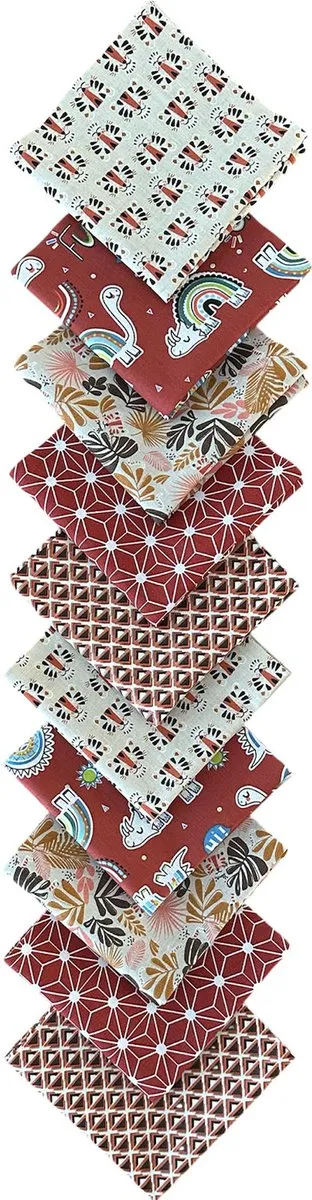 BINK Bedding Quilt Patchwork Rouge 10 Stuks - 25x25cm