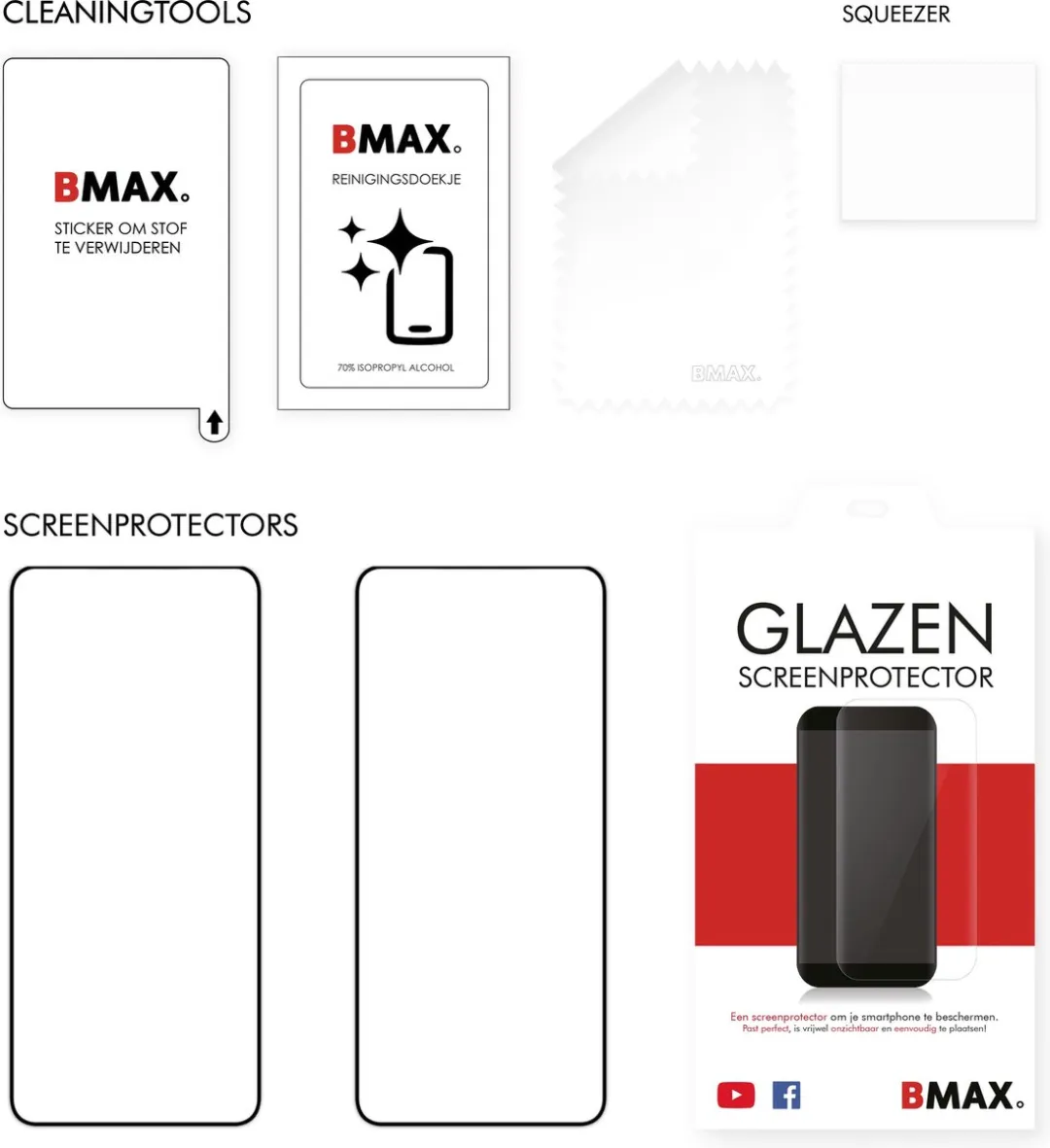 BMAX Glazen Screenprotector Huawei P40 Pro - 2 Stuks
