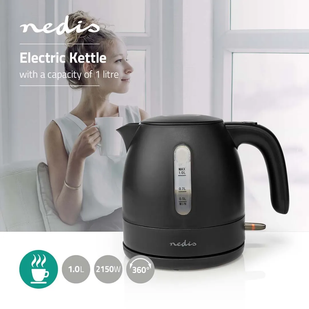 Nedis KAWK361EBK Waterkoker 1.0L - Zwart