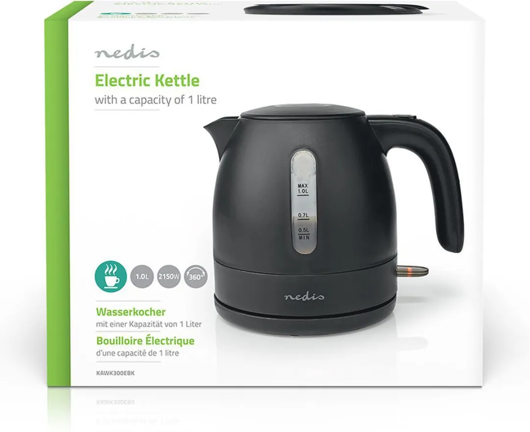 Nedis KAWK361EBK Waterkoker 1.0L - Zwart - afbeelding 6 van 6