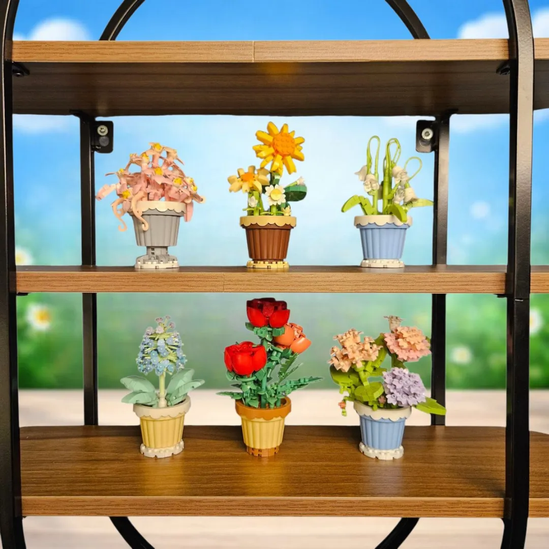 DIY Bouwblok Bloemen Set – Set van 6 kleuren – Creatief 3D Bloemenboeket van Kleine Bouwstenen – Speelgoed & Decoratie