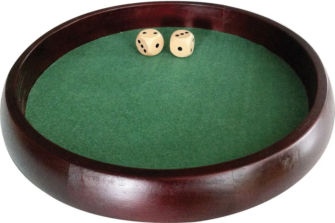 HOT Games Dobbelpiste Hout Groen Vilt 35cm - 6 Spelers