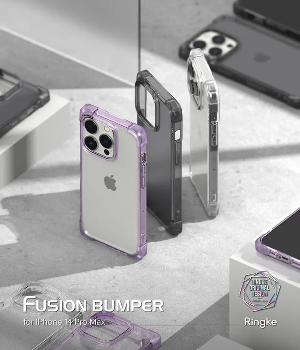 Ringke Fusion Bumper Hoesje iPhone 14 Pro Max - Paars/Transparant - ACS-FUSN-IP14PM-TP/PA