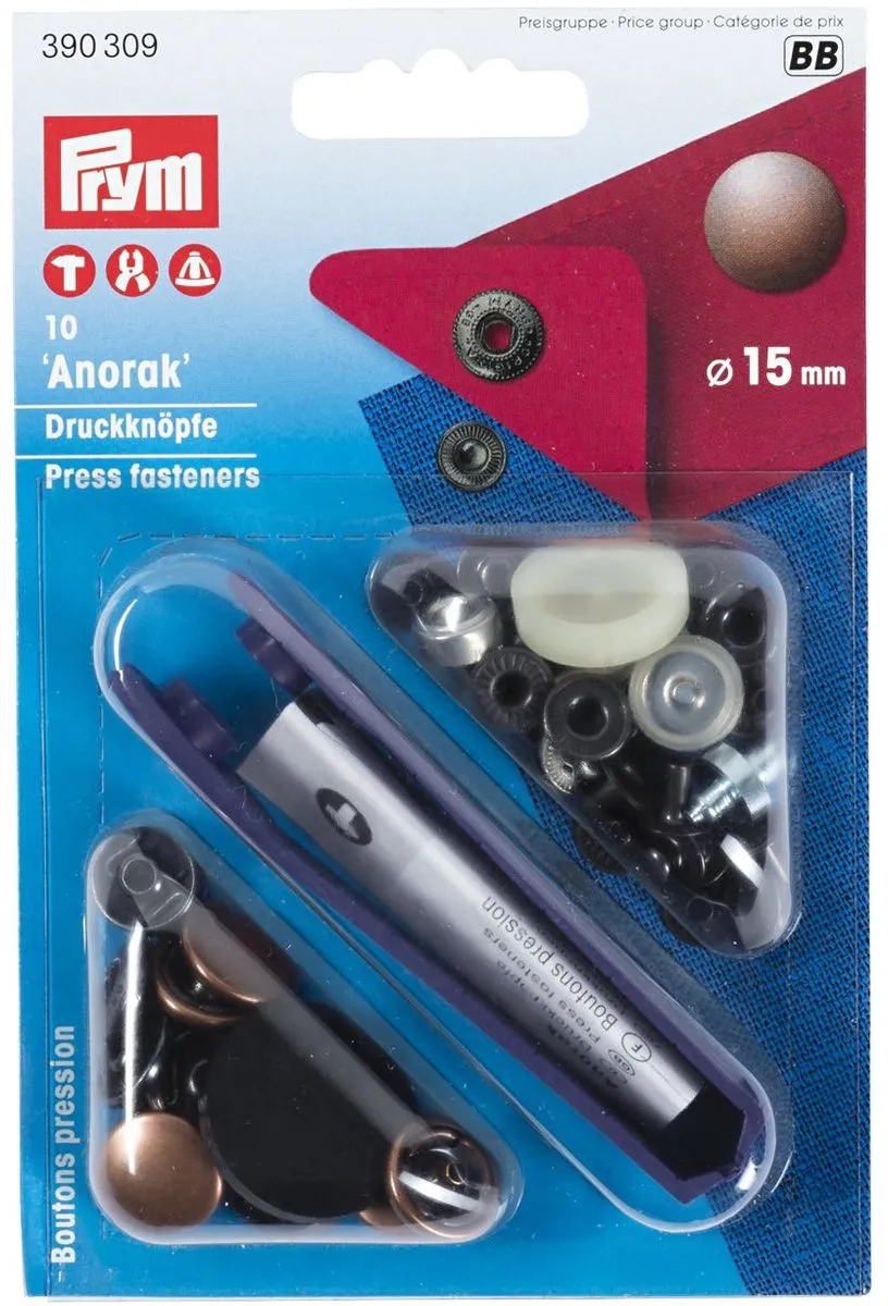 Prym Anorak Drukknopen 15mm Oudkoper - 10 Stuks