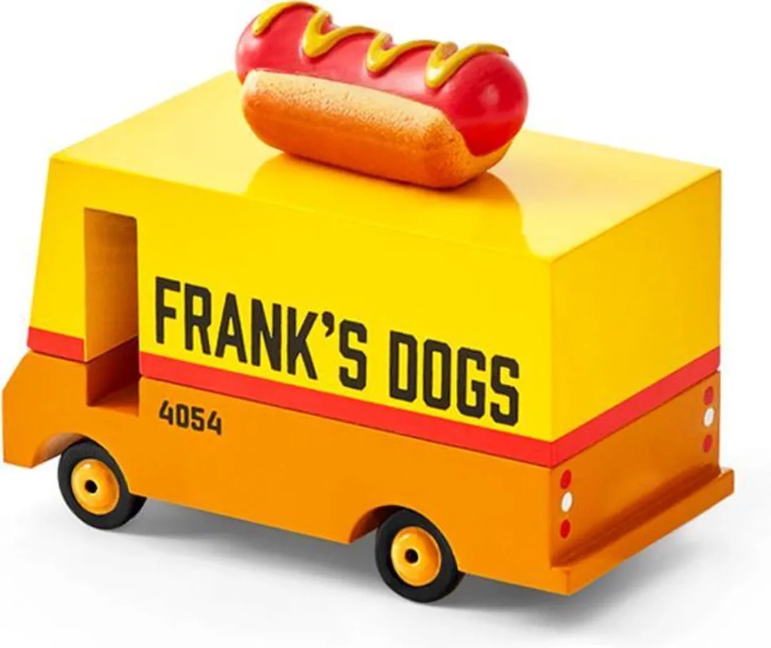 Candylab Candycar Vans Hot Dog Van F171 - Houten Diecast - 3+