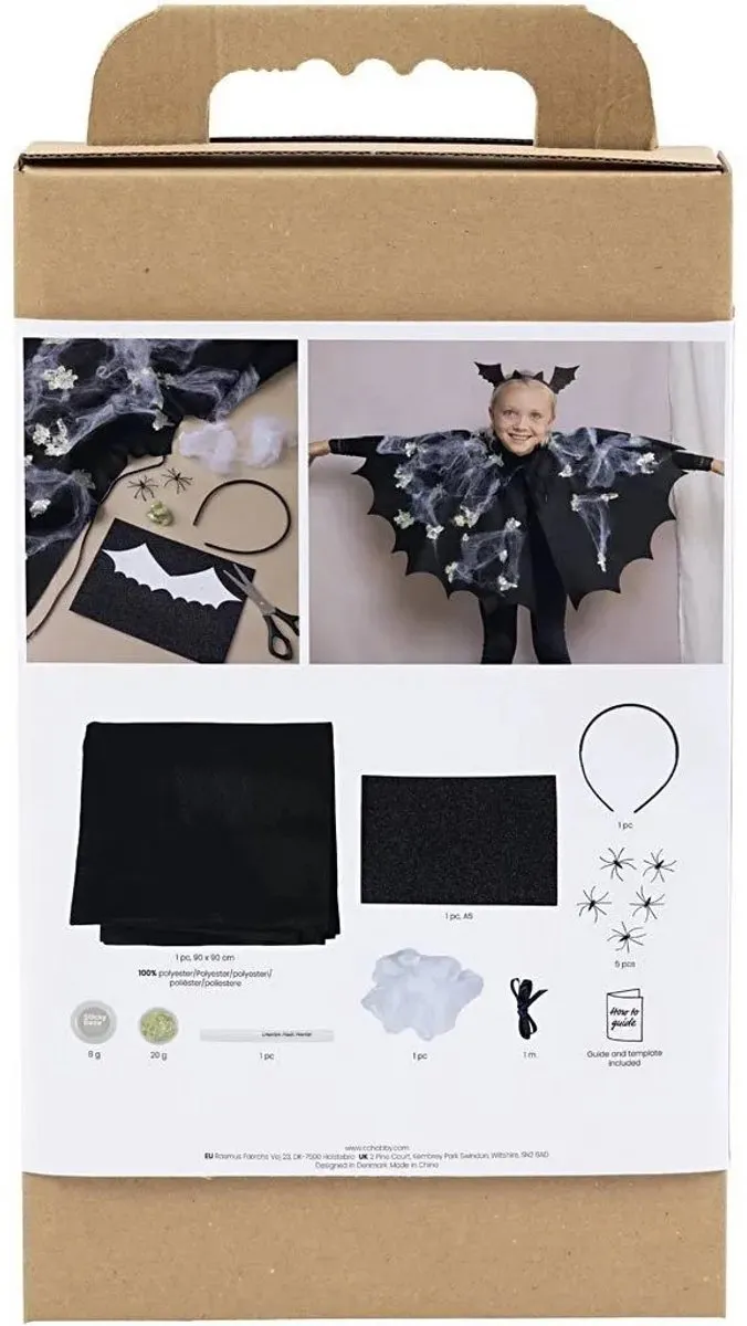 Creativ Company Griezelige Verkleedkleding Vleermuiscape Multicolor