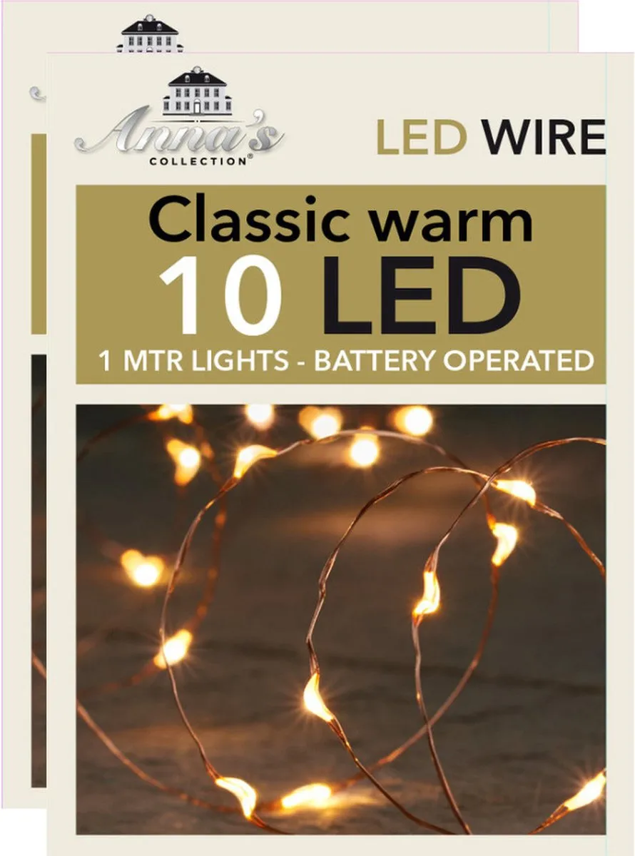 Anna's Collection Draadverlichting Koper 20 LED Warm Wit 100cm