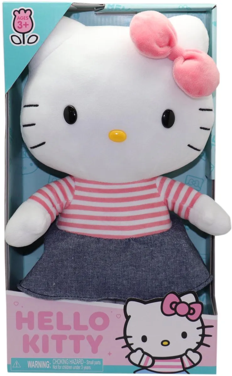 Knuffel - GPTOYS - HELLO KITTY - HKT131 - Denim jurkmodel - 30 cm - Vanaf 3 jaar