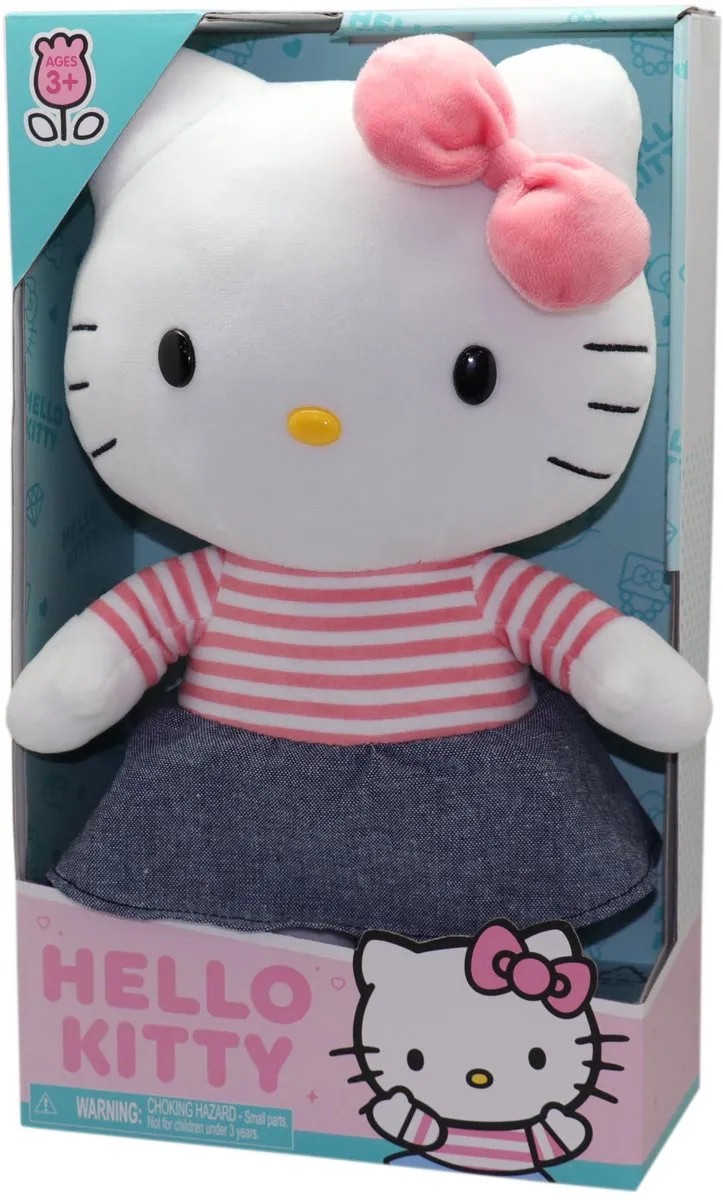 Knuffel - GPTOYS - HELLO KITTY - HKT131 - Denim jurkmodel - 30 cm - Vanaf 3 jaar