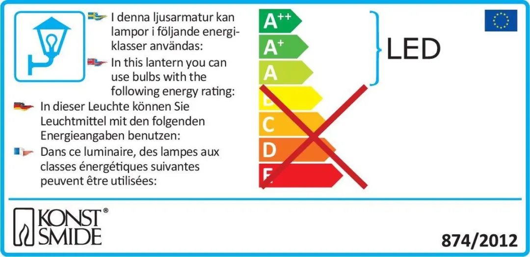 Konstsmide 7987-370 Wandverlichting Buiten Antracietgrijs - 2x6W Warmwit