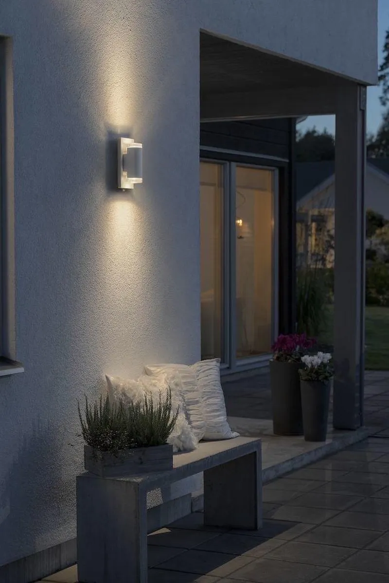 Konstsmide 7987-370 Wandverlichting Buiten Antracietgrijs - 2x6W Warmwit