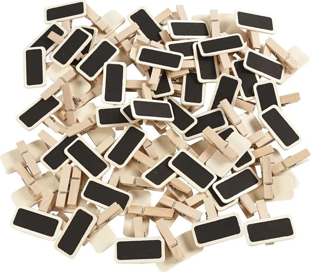 Creativ Company Schoolbord met wasknijpers 100 Stuks
