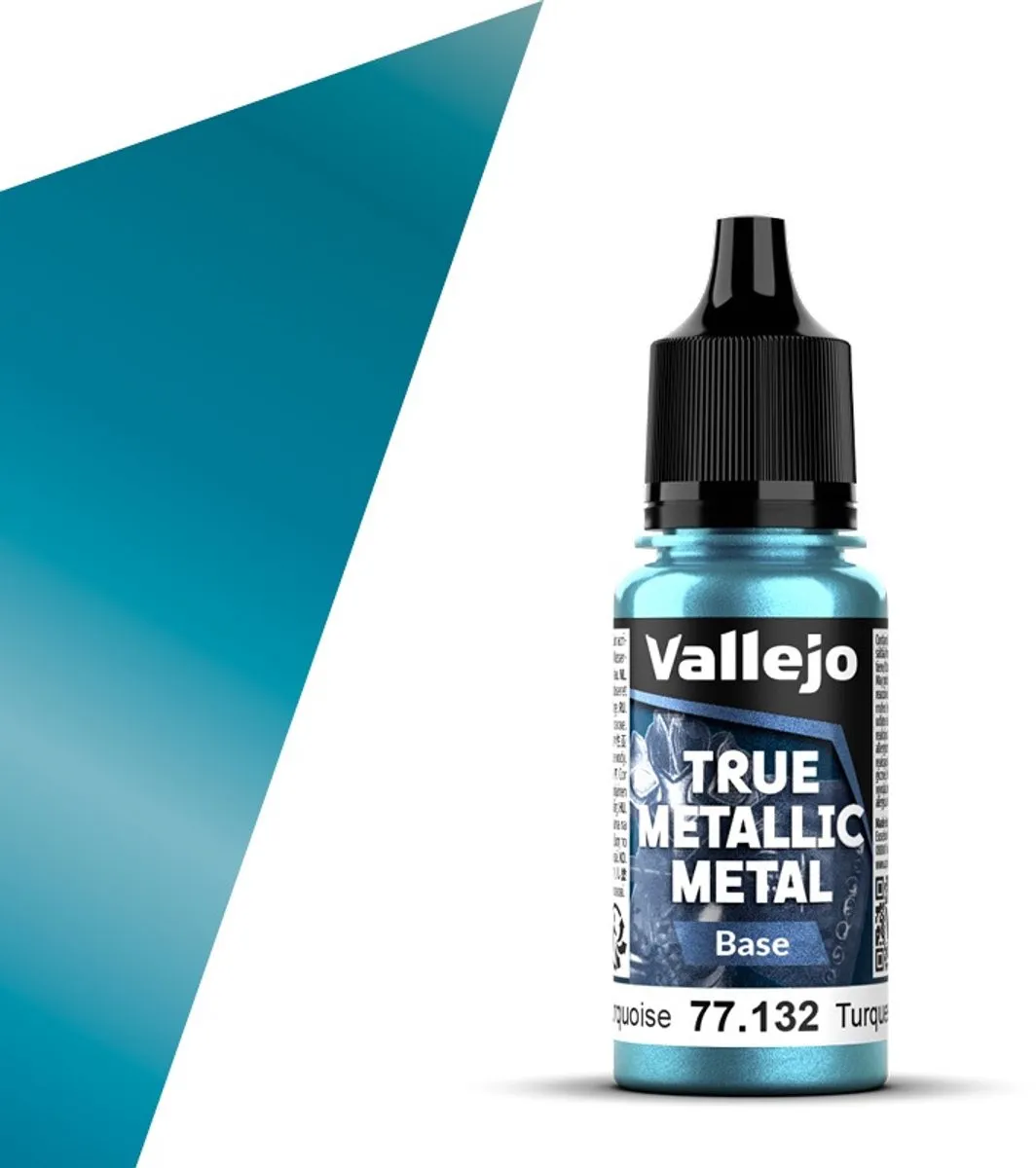 Vallejo Hobbyverf Acryl True Metallic Base Hydra Turkoois 18ml