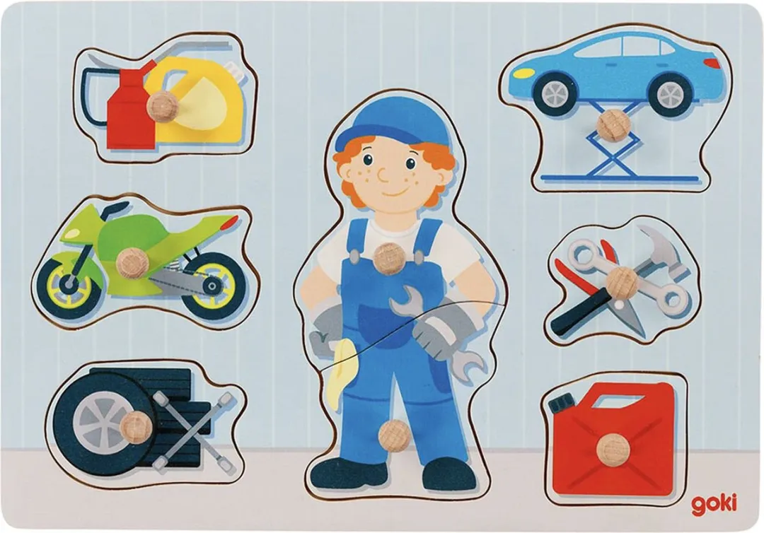 Goki Steekpuzzel Mechanieker 30x21cm