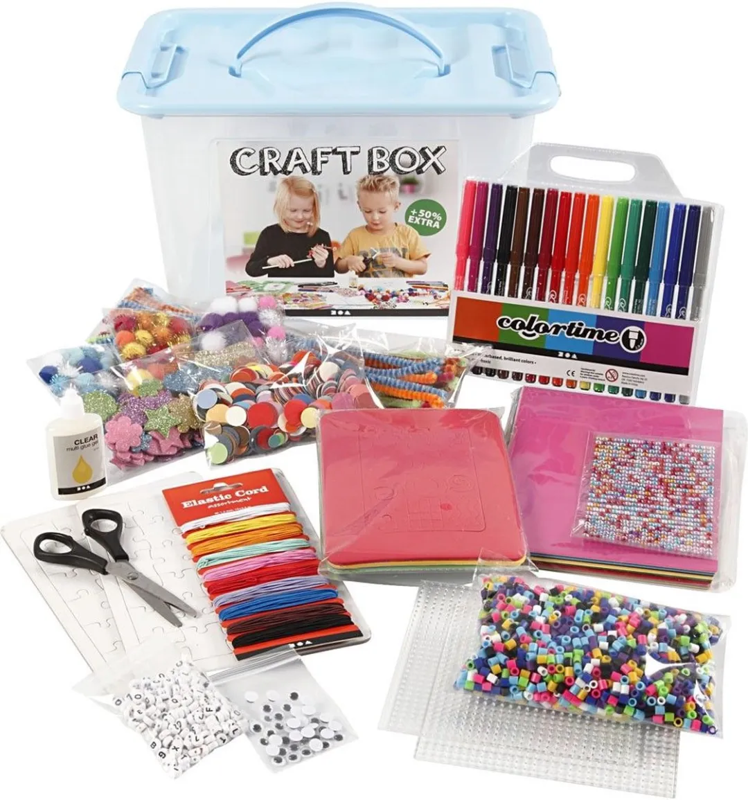 Creativ Company Knutselmaterialen Hobbybox - Diverse kleuren
