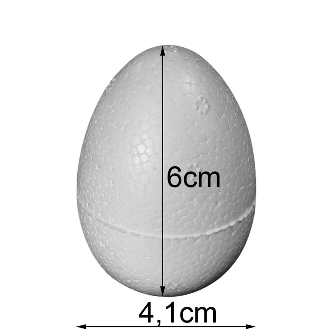 Rayher Piepschuim Ei Hobbyvorm 6cm - 12 Stuks - Wit