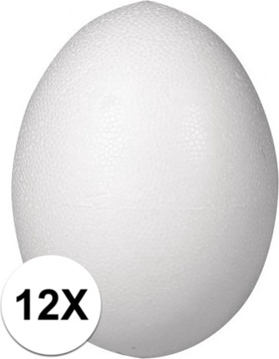 Rayher Piepschuim Ei Hobbyvorm 6cm - 12 Stuks - Wit