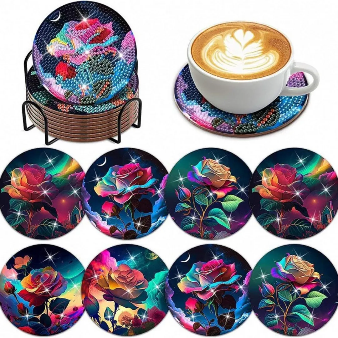 VDTOYS Diamond Painting Onderzetters Bloemen 3