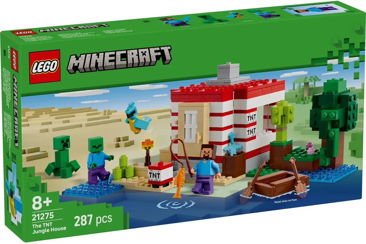 LEGO Minecraft Het TNT Junglehuis 21275 - 287 Stukken - Multicolor
