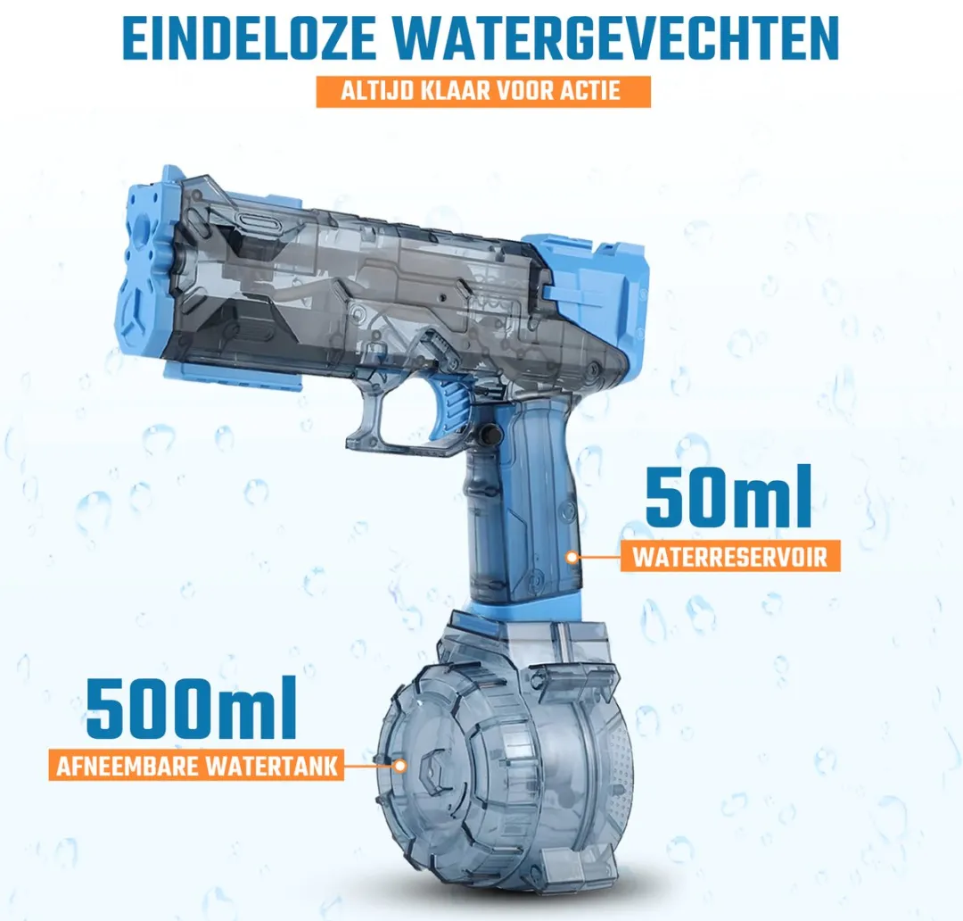 CosmoToys Elektrisch Waterpistool Blauw - 8m Bereik - 500ml - afbeelding 5 van 6