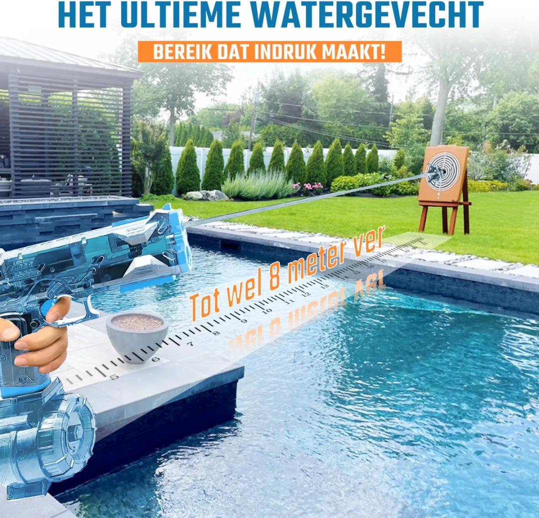 CosmoToys Elektrisch Waterpistool Blauw - 8m Bereik - 500ml - afbeelding 4 van 6