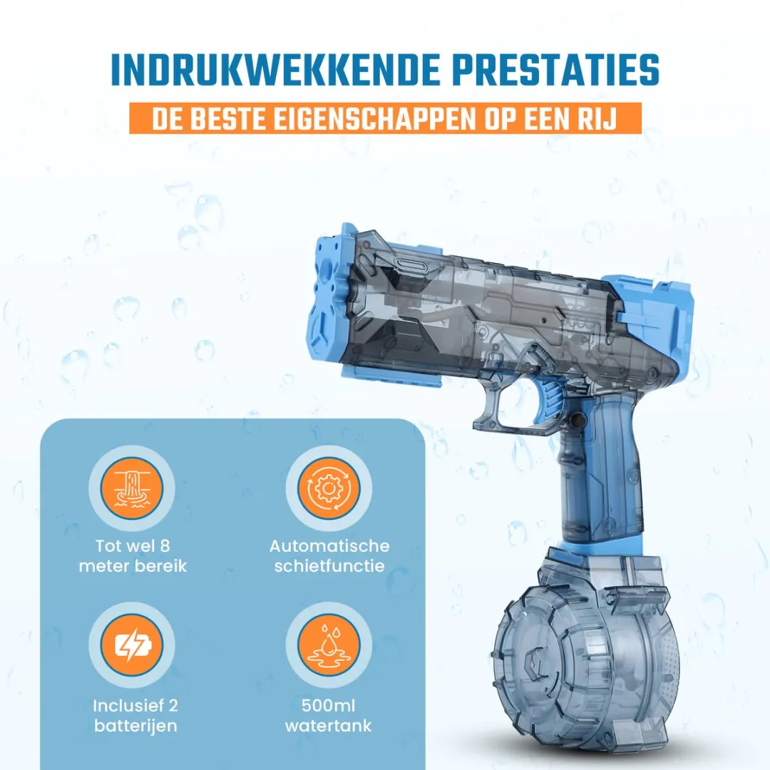CosmoToys Elektrisch Waterpistool Blauw - 8m Bereik - 500ml - afbeelding 2 van 6