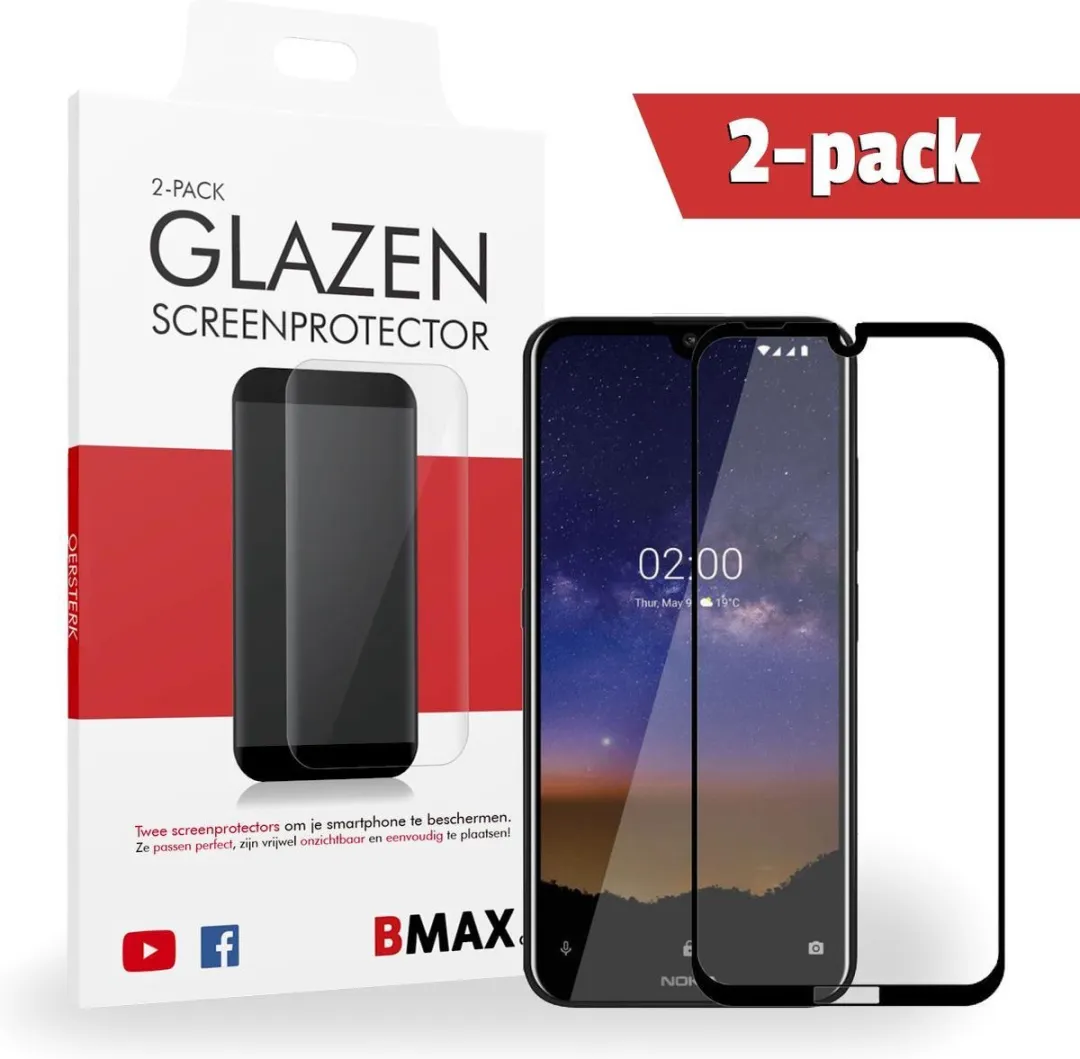 BMAX Glazen Screenprotector Nokia 2.2 Full Cover